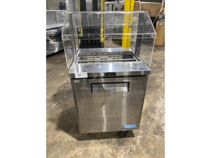 Turbo Air MST-28-N-711S Stainless Steel Commercial Prep Table w/ Poly Sneeze Guard. 115 Volts, 1 Phase.