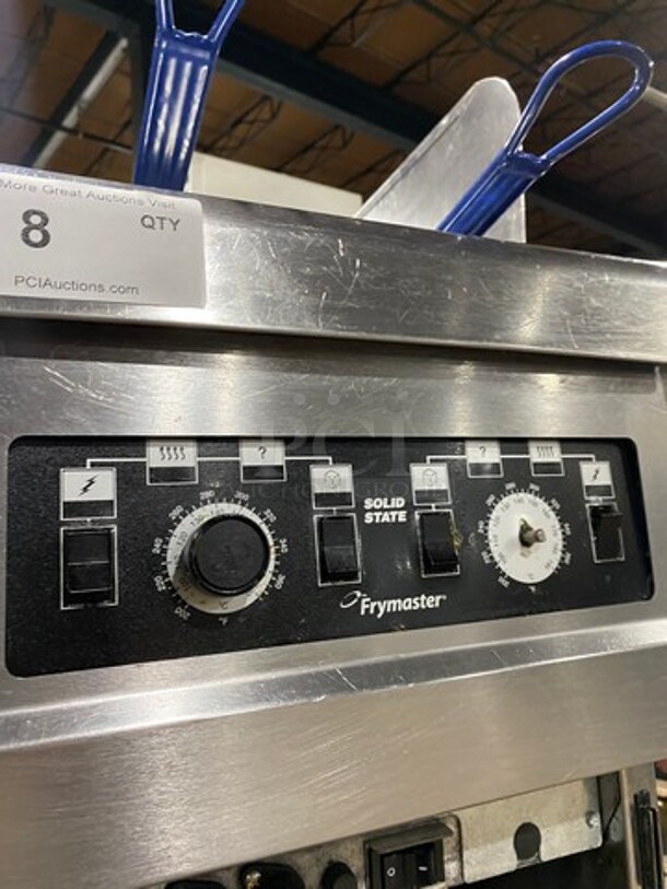 Frymaster Commercial Electric Powered Deep Fat Fryer! With Metal Frying Baskets! With Side Splashes! All Stainless Steel! On Casters! Model: RE1142SE SN: 1508NA0057 208V 60HZ 3 Phase - Image 8 of 10