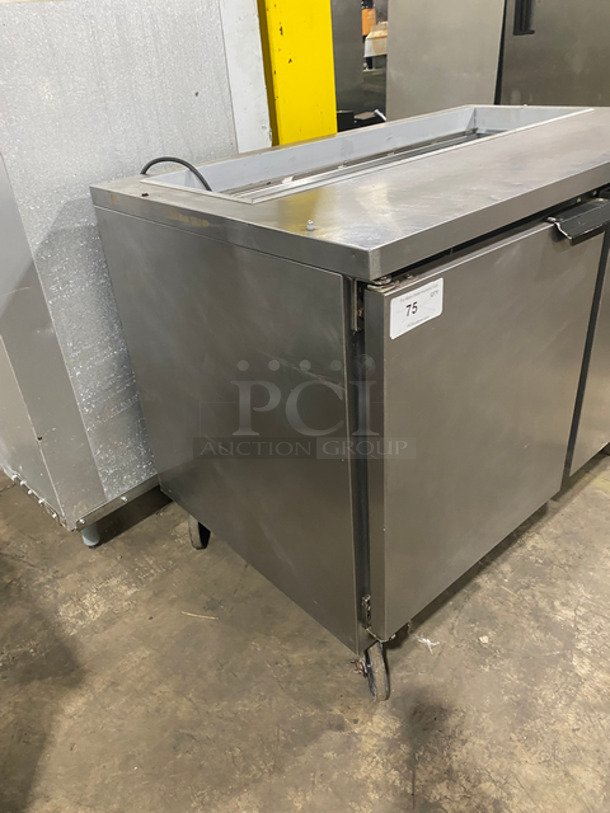 Beverage Air Commercial Refrigerated Sandwich Prep Table! With 2 Door Underneath Storage Space! With Poly Coated Racks! All Stainless Steel! On Casters! Model: SPE4812 115V 60HZ 1 Phase - Image 2 of 8