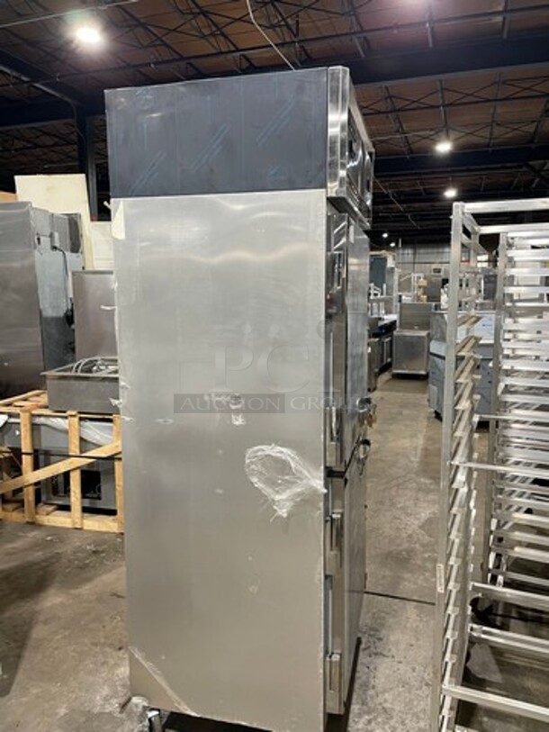 WOW! NEW! Continental 2 Door Half Cooler Half Freezer Combo Unit! With Racks! All Stainless Steel! On Casters! Model: D1RFXSN SN: 16148085 115V 60HZ 1 Phase - Image 4 of 10