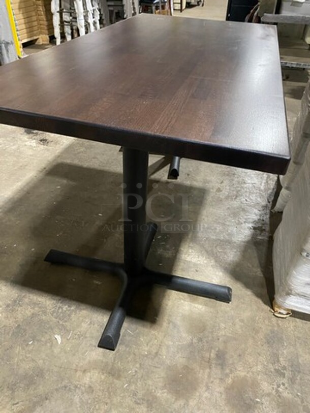 Brand New! Red Oak 30 By 60 1.5" Thick Dining Table! Walnut Finish! On Metal Legs!  - Image 4 of 10