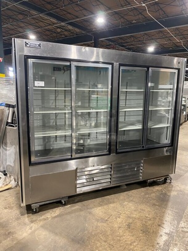 2013 Leader Commercial 4 Door Reach In Cooler Merchandiser! With View Through Doors! Poly Coated Racks! All Stainless Steel! Model: LS96 SN: PW05M0706 115V 60HZ 1 Phase - Image 1 of 8