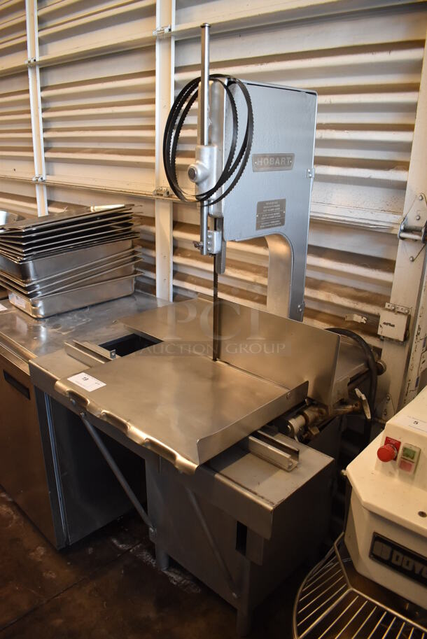 Hobart 5212 Stainless Steel Commercial Floor Style Meat Saw. 115 Volts, 1 Phase. 37x31x68. Tested and Working!