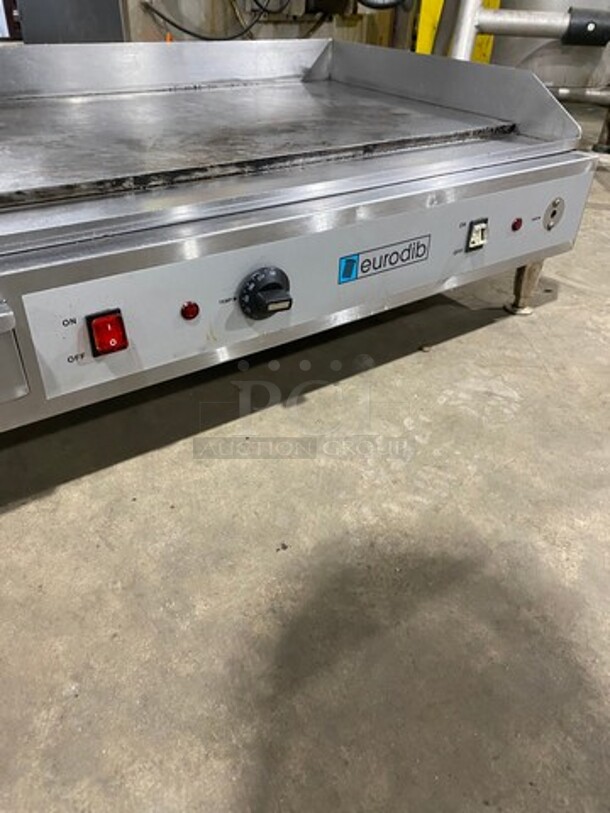 LATE MODEL! 2018 Eurodib Commercial Countertop Electric Powered Flat Griddle! With Back And Side Splashes! All Stainless Steel! On Small Legs! Model: SFE04910240 240V - Image 6 of 8