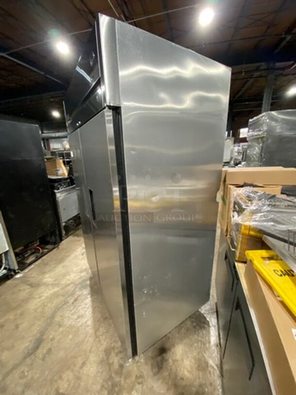 NICE! True Commercial 2 Door Reach In Cooler! With Poly Coated Racks And Pan Rack! All Stainless Steel! On Casters! Model: TG2R2S SN: 7325119 115V 1 Phase! Working When Removed! - Image 2 of 9