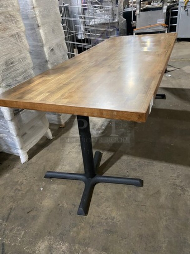 Brand New! Red Oak Full Solid Wood 34  By 84 1.5" Thick BUTCHER BLOCK Style Dining Table! Golden Maple Finish! On Metal Legs!  - Image 2 of 10