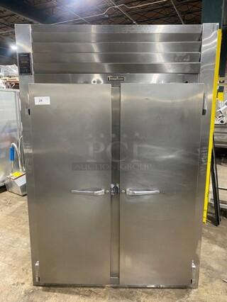 NICE! Traulsen Commercial 2 Door Reach In Freezer! With Built In Pan Racks! All Stainless Steel! 115V 1 Phase! Model: 1RLT232NUT SN: V605920I92!