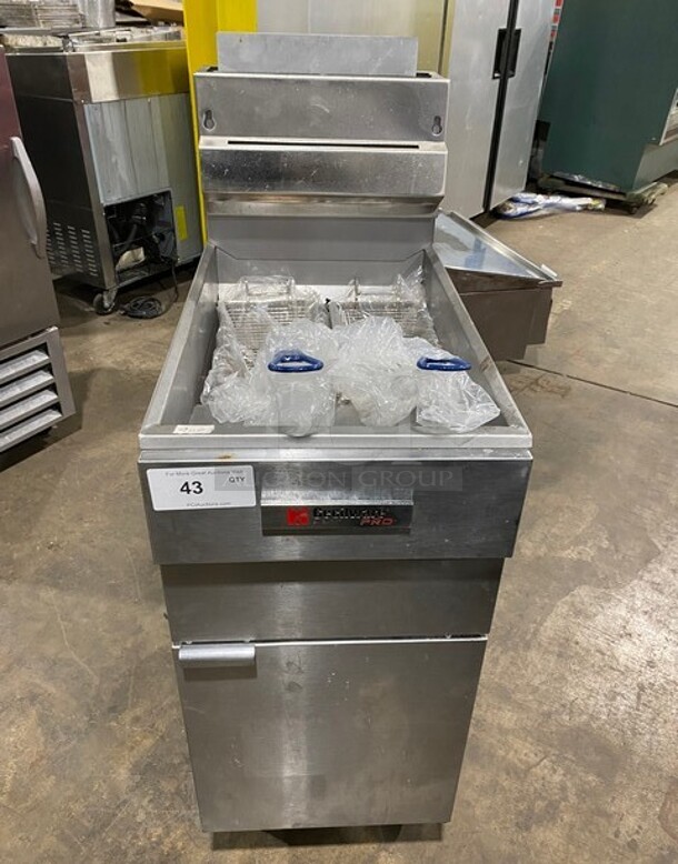 Cecilware Stainless Steel Commercial Floor Deep Fat Fryer w/ 2 New Metal Fry Baskets! Gas Powered! On Casters! - Item #1107339