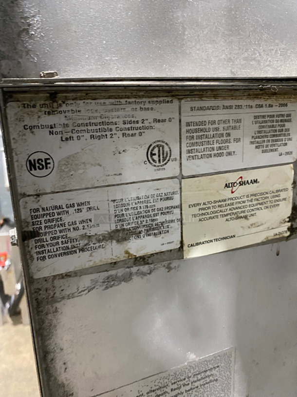 Alto Shaam Commercial Natural Gas Powered Double Deck Convection Oven! With Metal Racks! Solid Stainless Steel! 2x Your Bid Makes One Unit! On Commercial Casters!  - Image 9 of 10