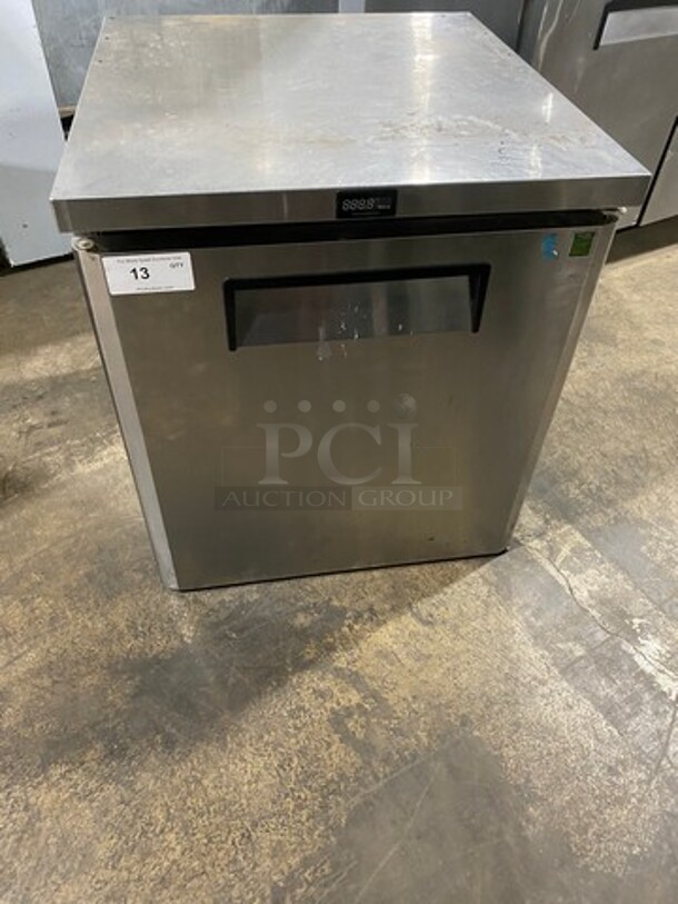 Turbo Air Commercial Single Door Lowboy/ Worktop Cooler! With Poly Coated Racks! All Stainless Steel! Model: MUR28 SN: K9U2RAY011 115V 60HZ 1 Phase