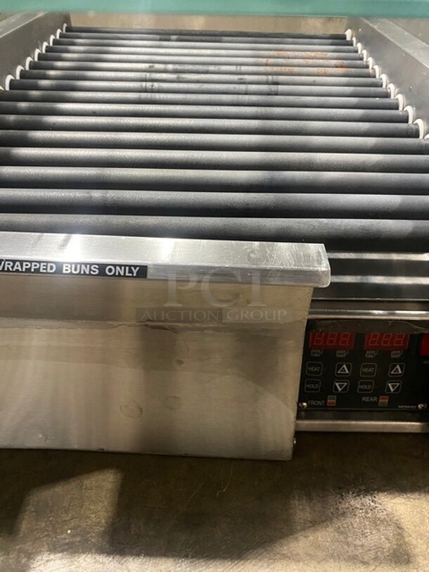Star Stainless Steel Commercial Countertop Hot Dog Roller w/ Sneeze Guard and Bun Drawer! MODEL  45STBDE 120V 1PH - Image 6 of 10
