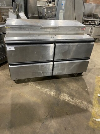SILVER KING 4 Drawer Pizza Prep Table! Stainless Steel! On Commercial Casters! Model SKPZ60D2 Serial SBDK1557588 115V/60Hz 1Phase! 
