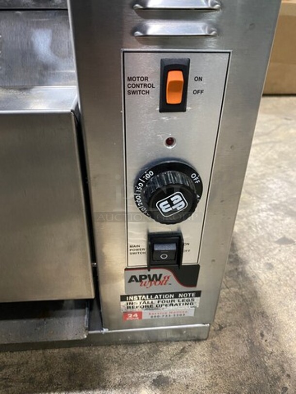 NEW! NICE! APW Wyott Commercial Countertop Vertical Conveyor Bun Grill Toaster! All Stainless Steel! Model: M83 SN: 8001118060018 120V 60HZ 1 Phase - Image 8 of 9