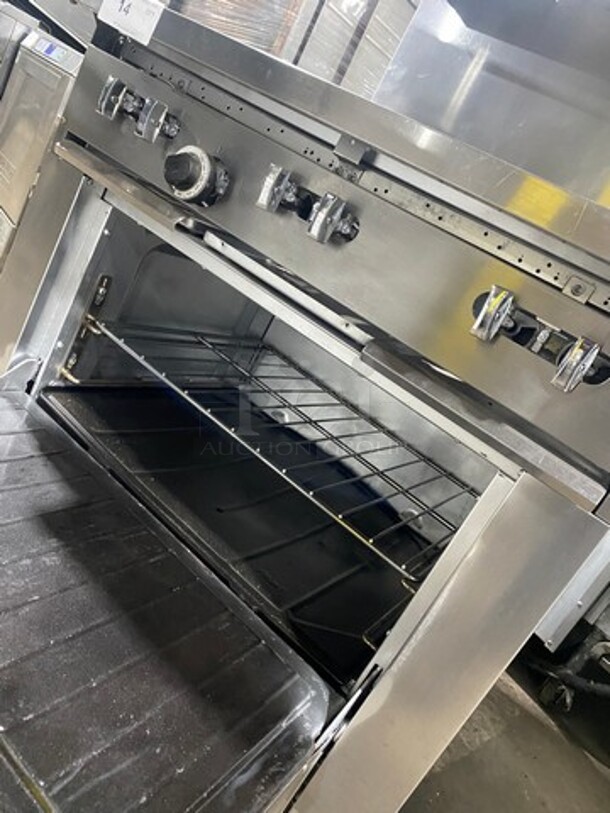 Sunfire Commercial Natural Gas Powered 6 Burner Stove! With Raised Back Splash And Salamander Shelf! With Oven Underneath! All Stainless Steel! On Casters! - Image 7 of 9