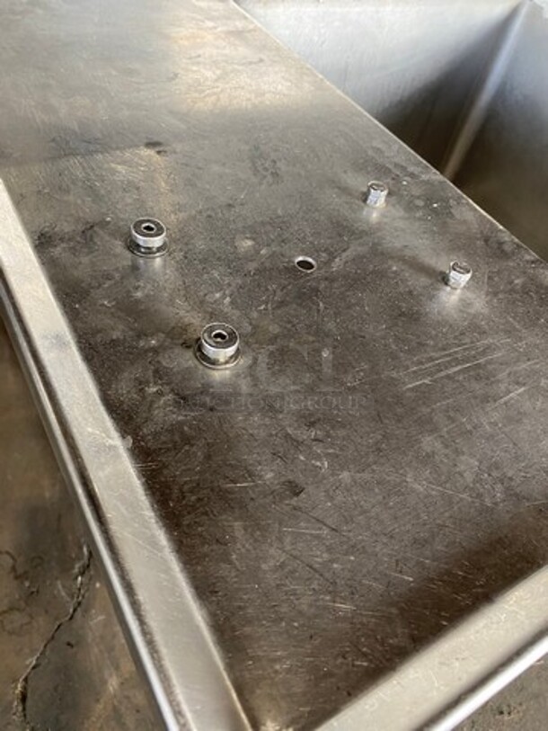 Southern Stainless Commercial 4 Compartment Dish Washing Sink! With Dual Side Drain Board! With Back Splash! All Stainless Steel! On Legs! - Image 9 of 10