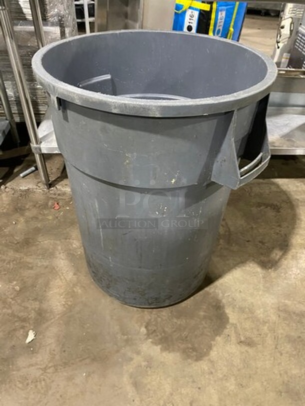 Huskee Commercial White Poly Trash Can! 2x Your Bid! - Image 3 of 5
