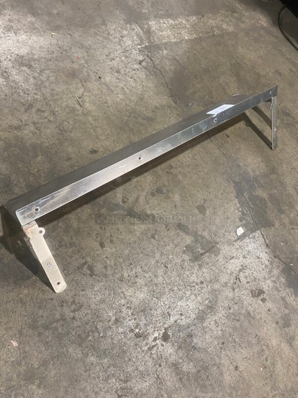 All Stainless Steel! Wall Mounted Commercial Shelf With Backsplash!  - Image 3 of 4