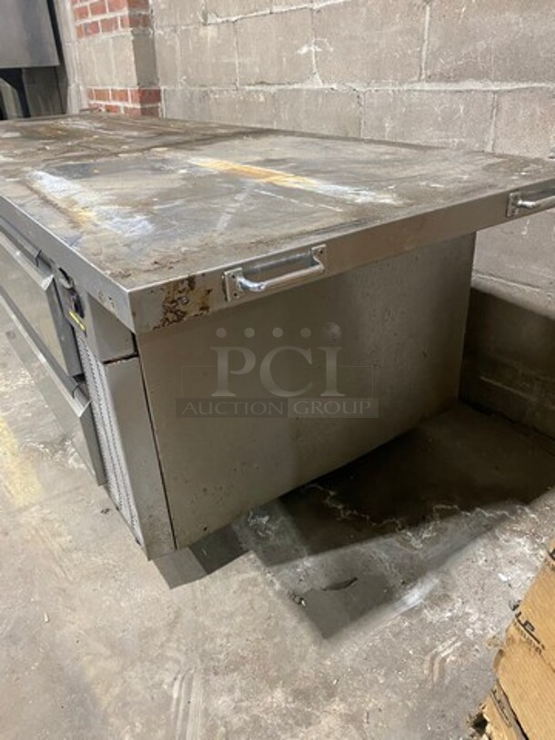 Silver King Commercial Refrigerated Chef Base! With 4 Drawers! All Stainless Steel! Model SKRCB97H Serial SBDH151473A! 115V! On Commercial Casters!
 - Image 3 of 12