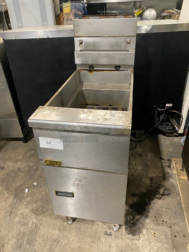 Pitco All Stainless Steel 4 Burner Fryer With Back Splash! Gas Powered! On Legs!