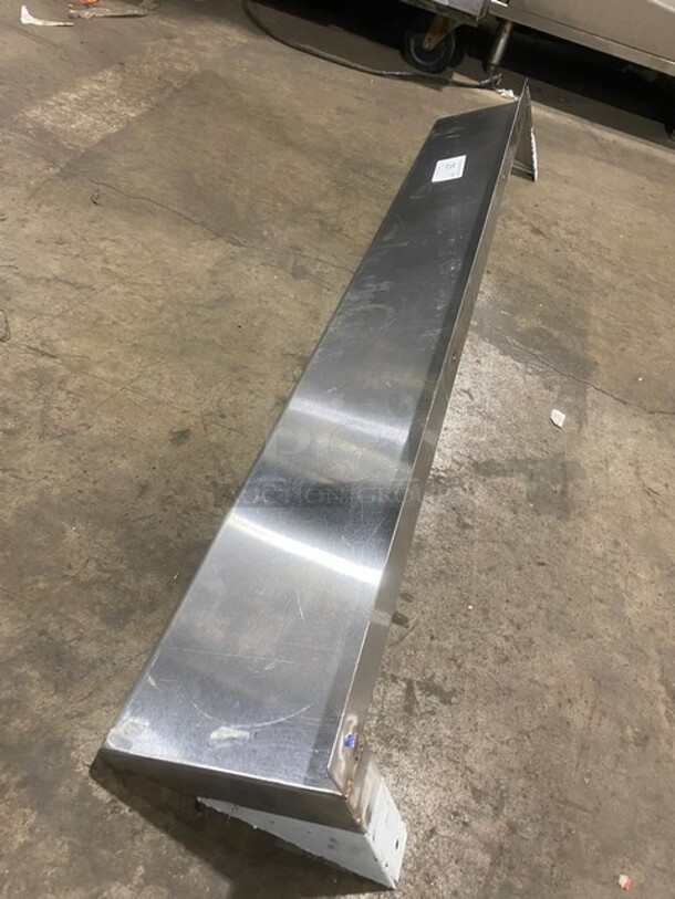 All Stainless Steel! Wall Mounted Commercial Shelf With Backsplash! - Image 2 of 4