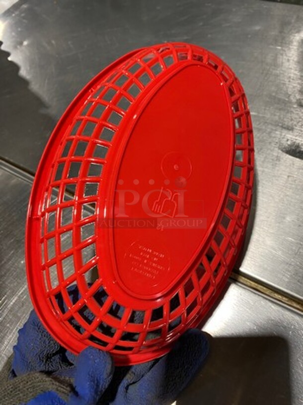 NEW! IN THE BOX! ALL ONE MONEY! 3 DZ Tablecraft Red Poly Oval Fast Food Serving Baskets! - Image 5 of 5