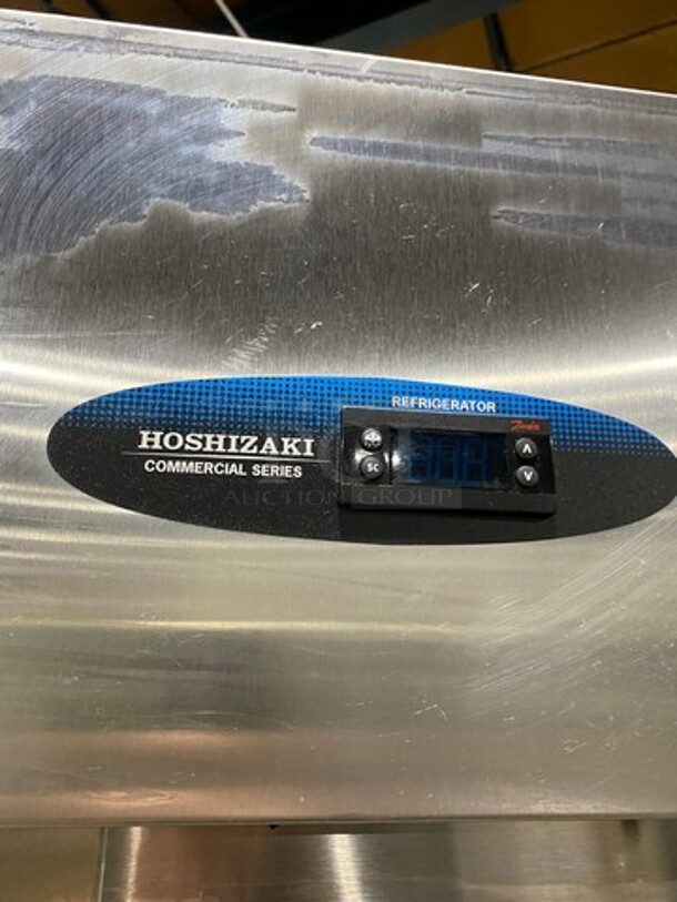 Hoshizaki Commercial Single Door Reach In Cooler! With View Through Door! Poly Coated Racks! Stainless Steel Body! On Casters! Model: CR1SFGECR SN: H50248E 115V 60HZ 1 Phase - Image 8 of 9