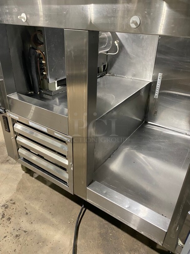 Cool Tech Refrigerated 2 Door Mega Top Sandwich Prep Table! With Poly Cutting Board!  Model CMPH-36bm SN: 83417 120V  - Image 6 of 10