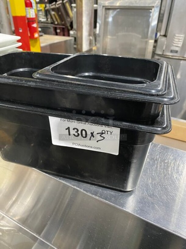 Cambro Assorted Size Black Poly Food Containers! 3x Your Bid!