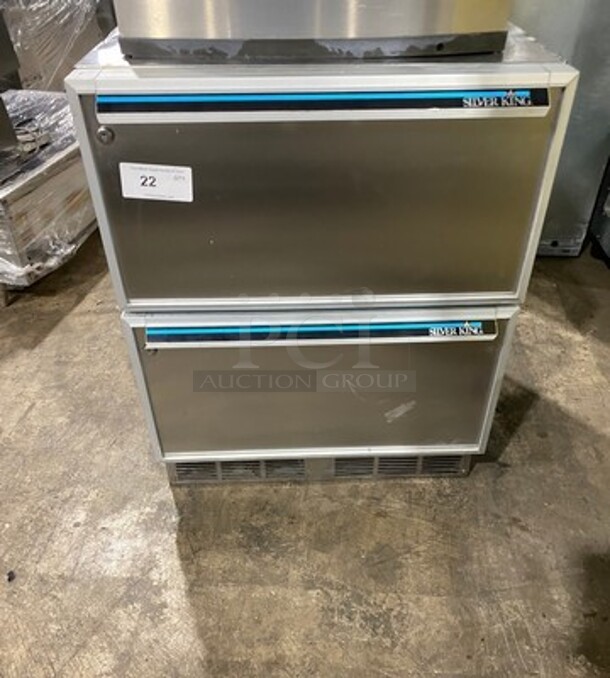 Silver King Commercial 2 Drawer Lowboy/Worktop Freezer! All Stainless Steel! Model: SKFB27D SN: SJJB52128B 115V