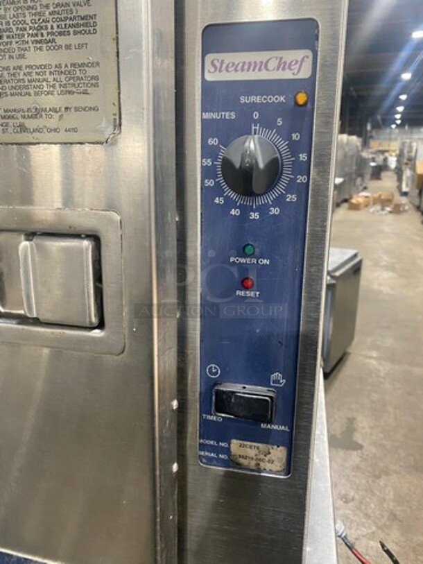 Cleveland Commercial Electric Powered Single Compartment Steam Cooker Cabinet! All Stainless Steel! On Legs! Model: 22CET6 SN: WC9521906C02 208V 60HZ 3 Phase - Image 12 of 12