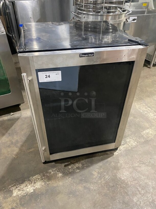 Magic Chef Commercial Refrigerated Countertop Single Door Mini Display Case Merchandiser! With View Through Door! All Stainless Steel! Model: HMBC58ST SN: THD1804HMBC58ST00454