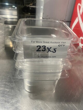 Cambro Clear Poly 1/6x4" Perforated Containers! 5x Your Bid!