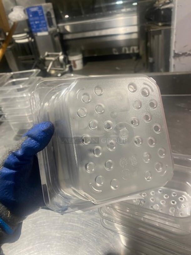 Cambro Clear Poly 1/6x4" Perforated Containers! 5x Your Bid! - Image 3 of 4