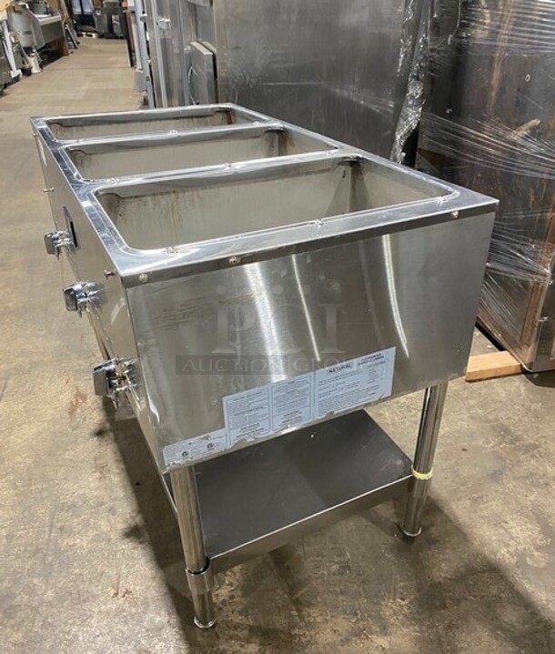 USR Cookline Stainless Steel Commercial Gas Powered 3 Bay Steam Table With Shelf Under! MODEL GST3 SN:200765034  - Image 2 of 11