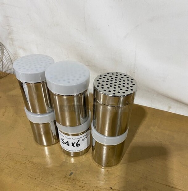 Stainless Steel Salt And Pepper Shakers With Handle And Lids! 6x Your Bid! - Image 2 of 7