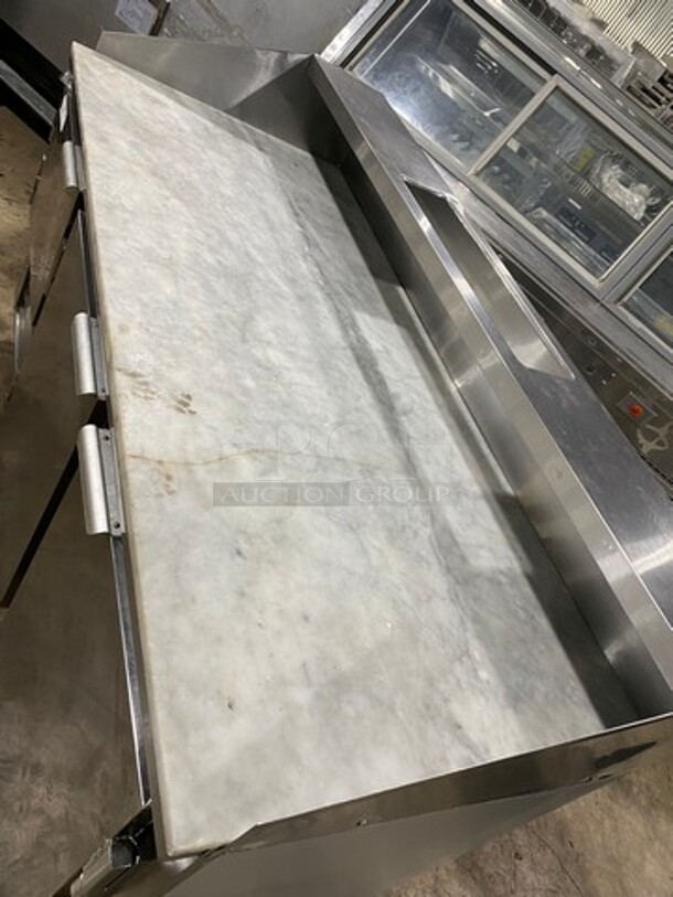 2017 Leader Commercial Refrigerated Pizza Prep Table! With Marble Top! With 3 Door Storage Space Underneath! All Stainless Steel! On Casters! Model: DR72SC SN: AA11M2201 115V 60HZ 1 Phase - Image 5 of 9