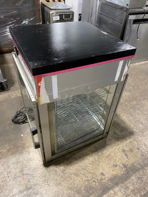 Hatco Commercial Countertop Heated Pizza Holding/Display Cabinet Merchandiser! With Pizza Holder Rack! With Front & Rear Access Doors! Glass All Around! Stainless Steel Body! Model: FST2X! 120V! - Image 4 of 8