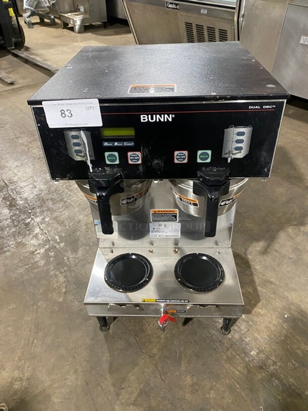 Bunn Commercial Countertop Dual Coffee Brewing Machine! All Stainless Steel! On Small Legs! Model: DUALGPRDBC SN: DUAL200004!  120/208/240V 1 Phase! - Image 1 of 8