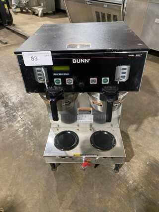 Bunn Commercial Countertop Dual Coffee Brewing Machine! All Stainless Steel! On Small Legs! Model: DUALGPRDBC SN: DUAL200004!  120/208/240V 1 Phase!