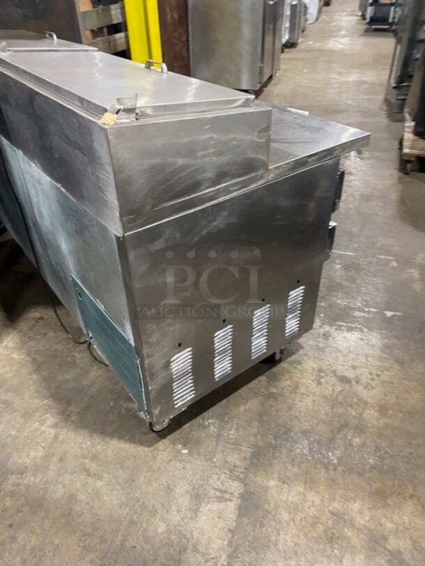 Leader Commercial Refrigerated Pizza Prep Table! With 3 Door Storage Space Underneath! All Stainless Steel! Model: ESPT72SC SN: NP08C2296 115V 60HZ 1 Phase - Image 4 of 9