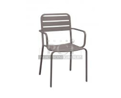 25 BRAND NEW! BFM Seating Vista Outdoor / Indoor Stackable Chair w/ Arm Rests. 25 Times Your Bid!