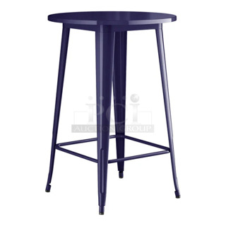 BRAND NEW SCRATCH AND DENT! Lancaster Table & Seating 164BA30RDNVY Alloy Series 30" Round Sapphire Bar Height Outdoor Table. May Be Missing Pieces.