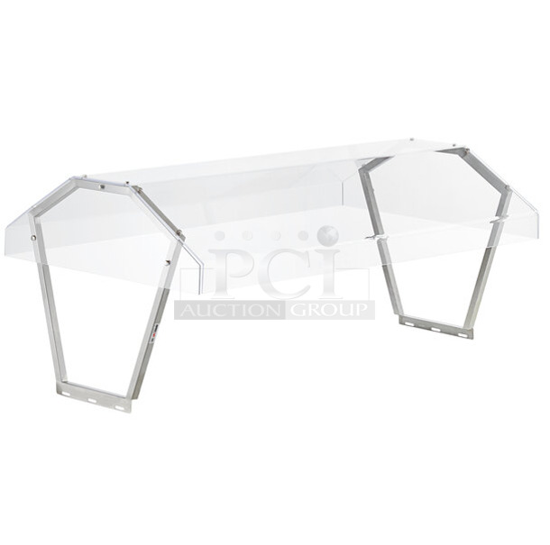 BRAND NEW SCRATCH AND DENT! ServIt 423ST4B1SC Self-Service 2-Sided Sneeze Guard for 4-Pan Steam Tables - Image 1 of 3