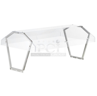 BRAND NEW SCRATCH AND DENT! ServIt 423ST4B1SC Self-Service 2-Sided Sneeze Guard for 4-Pan Steam Tables
