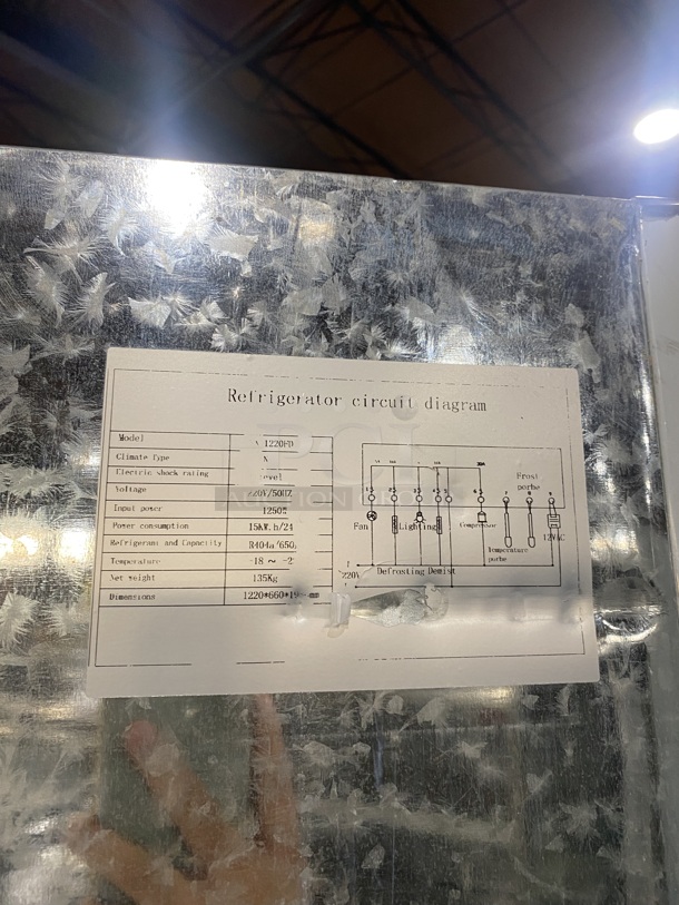  All Stainless Steel Commercial 2 Door Reach In Freezer! On Casters! Eletric Powered! MODEL:1220FD 220V 1 Phase! - Image 7 of 9