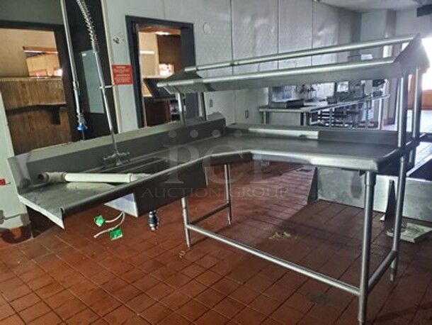 Stainless Steel Right Dish Table|Buyer is responsible to Remove from Original Location