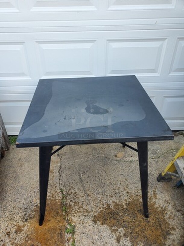 30" Square Commercial Indoor/Outdoor Steel Patio Dining Table for 4 BIDX4 - Image 3 of 3