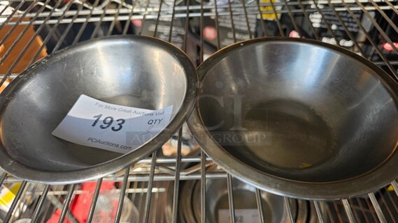 Lot of 3 Miscellaneous Stainless Steel Mixing Bowls