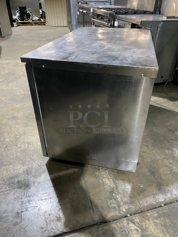COOL! Delfield Manitowoc Commercial 2 Door Lowboy/Worktop Cooler! With Poly Coated Racks! All Stainless Steel! Model: UC4048STAR SN: 1308152001917 115V 60HZ 1 Phase - Image 3 of 8