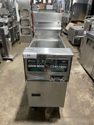 WOW! Pitco Commercial Natural Gas Powered Pasta Cooker! Solstice Supreme Edition! All Stainless Steel! With Dormont Quick Disconnect Gas Hose! On Casters! 115V! Model: SSPG14 SN: G16BA008760! Working When Removed!